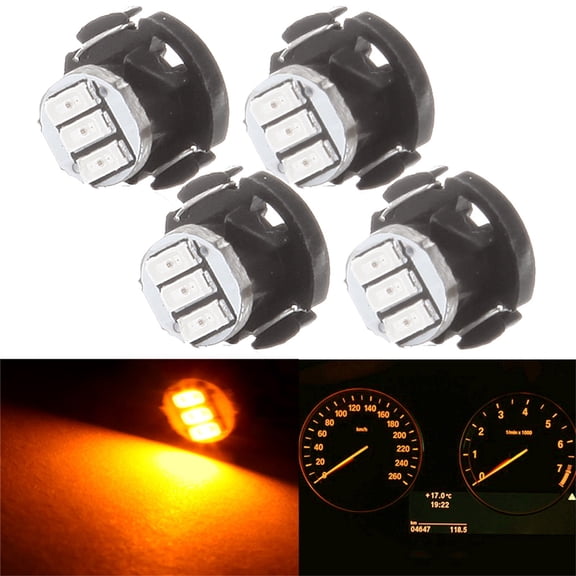 cciyu T4 3-3014-SMD Yellow Instrument Cluster Dash Panel Lights Super Bright:Bulbs Neo Wedge Lights 4PCS