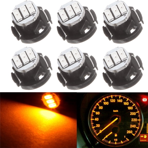 cciyu T4 3-3014-SMD Yellow Instrument Cluster Dash Panel Lights Super Bright:Bulbs Neo Wedge Lights 6PCS