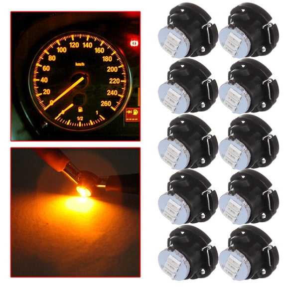 cciyu T4.7 3-3014-SMD Yellow Instrument Cluster Dash Panel Lights Super Bright:Bulbs Neo Wedge Lights 10PCS