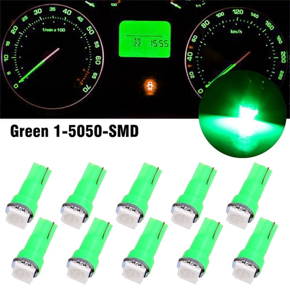 cciyu T5 1-5050-SMD Green Instrument Cluster Dash Panel Lights Super Bright:Bulbs