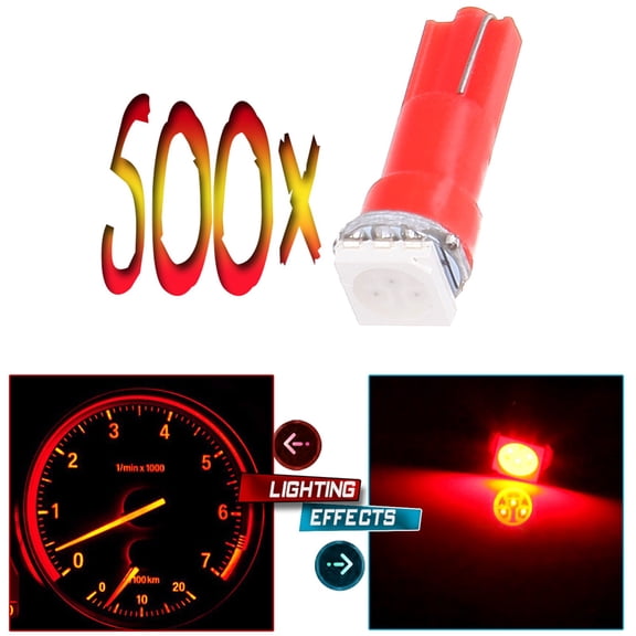 cciyu T5 1-5050-SMD Red Instrument Cluster Dash Panel Light Super Bright:Bulbs