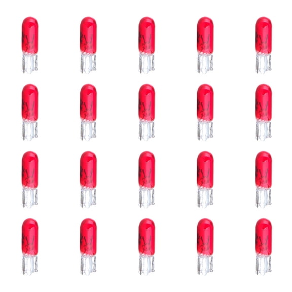 cciyu T5 17 86 206 Halogen Light Bulb Instrument Cluster Gauge Dash Lamp,20 Pack (red)