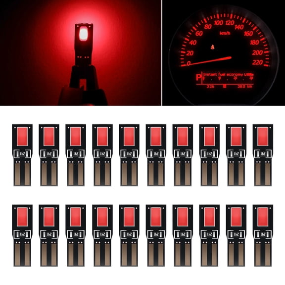 cciyu T5 2-5630-SMD Red Instrument Cluster Dash Panel Lights Super Bright:Bulbs 20PCS