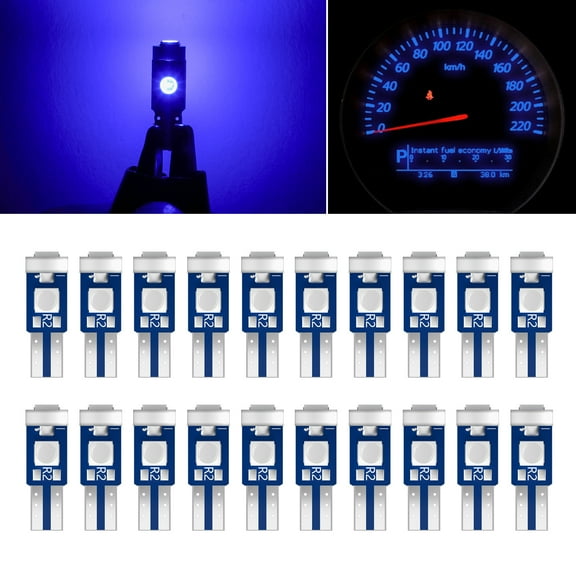 cciyu T5 3-3030-SMD Blue Instrument Cluster Dash Panel Lights Super Bright:Bulbs 20PCS