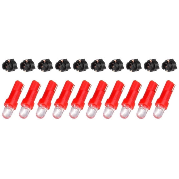 cciyu T5 37 74 Wedge SMD Led Bulbs Instrument Cluster Light Panel Gauge Light with Sockets,10Pack