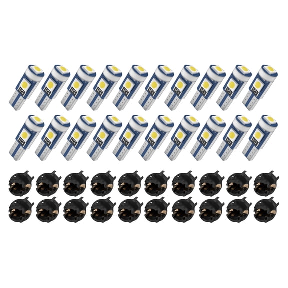 cciyu T5 LED Bulb cciyu 37 74 2721 3-SMD 3030 LED Bulb Super White 73 2723 70 79 Wedge Led Bulb T5 Twist Socket Replacement Dash Dashboard Lights Instrument Panel Cluster LED Lamps Courtesy Light