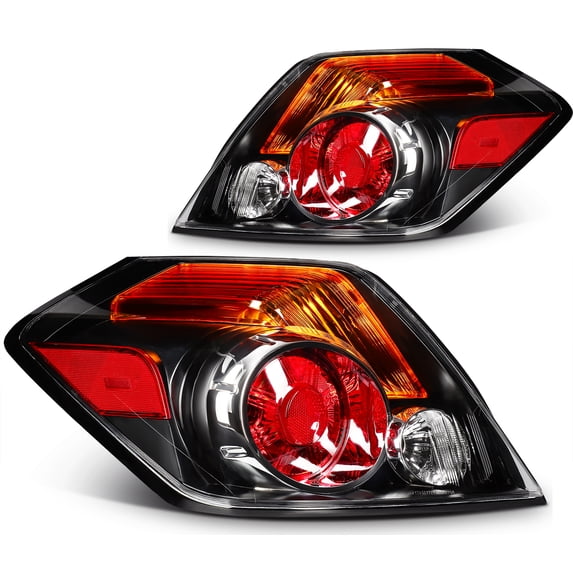cciyu Taillight Assembly 2007-2012 for Nissan Altima Sedan Black Housing Driver Passenger Side Tail Light 26555-ZN50A 26550ZN50A