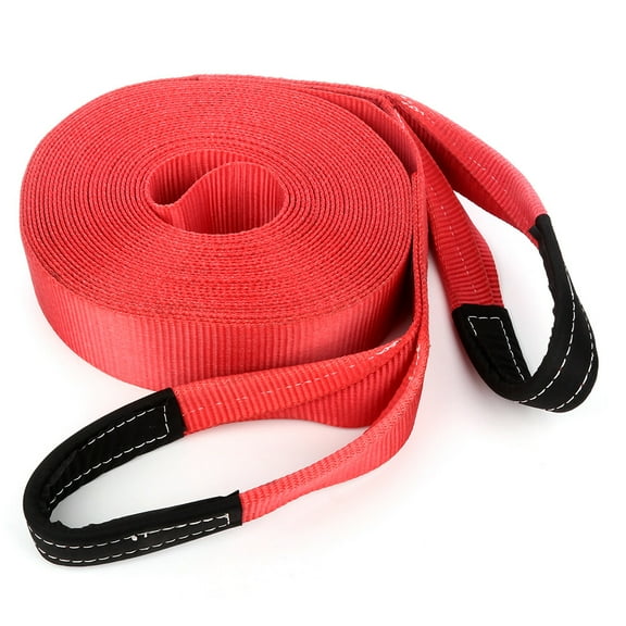 cciyu Tow Strap, Soft Loop Tie Down Strap Red with 17500 LBs Capacity 3 Inch 65 ft Axle Straps for Moving, Motorcycles, Roof Racks, Luggage and Cargo