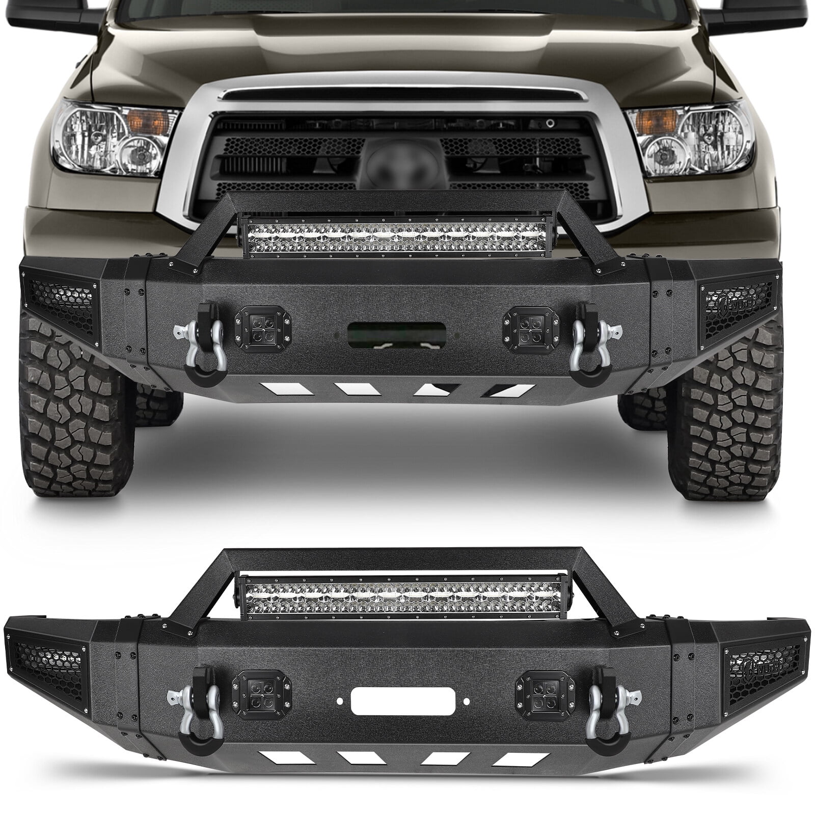 cciyu Upgraded Textured Black Front Bumper Compatible for 2007-2013 for ...