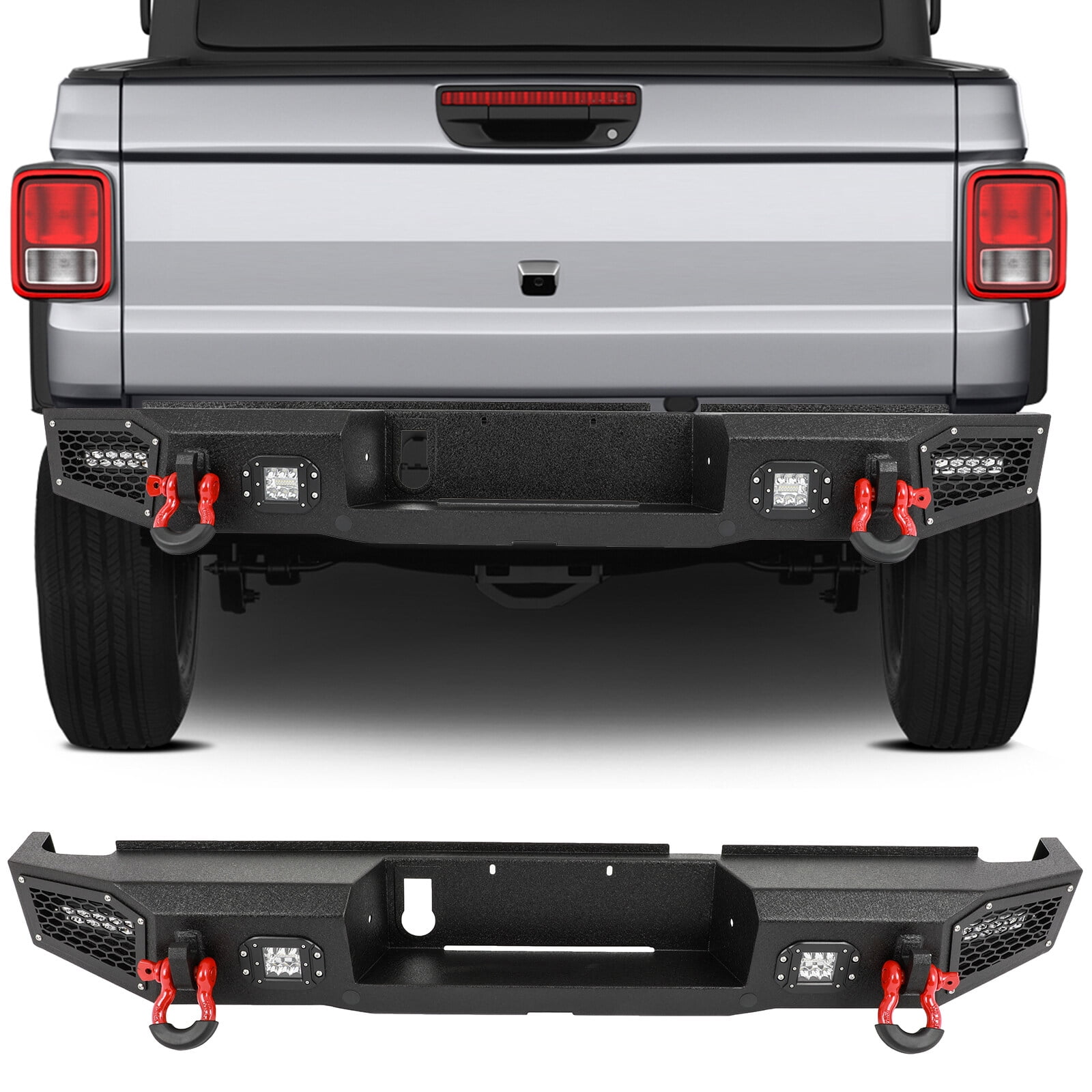 Cciyu Upgraded Textured Black Rear Bumper Compatible For 2020 2021 2022 ...