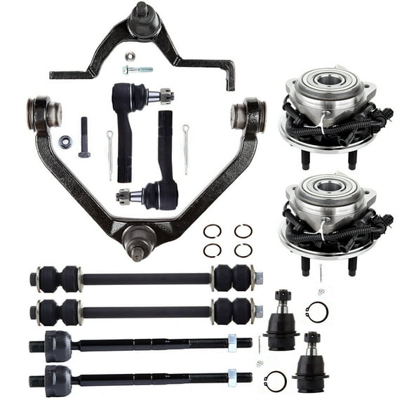cciyu Upper Control Arm Inner Outer Tie Rod End Sway Bar Link Wheel Hub Compatible fit For Ford Explorer Explorer Sport Trac Ranger For Mazda B3000 B4000 For Mercury Mountaineer 12pcs Suspension Kit