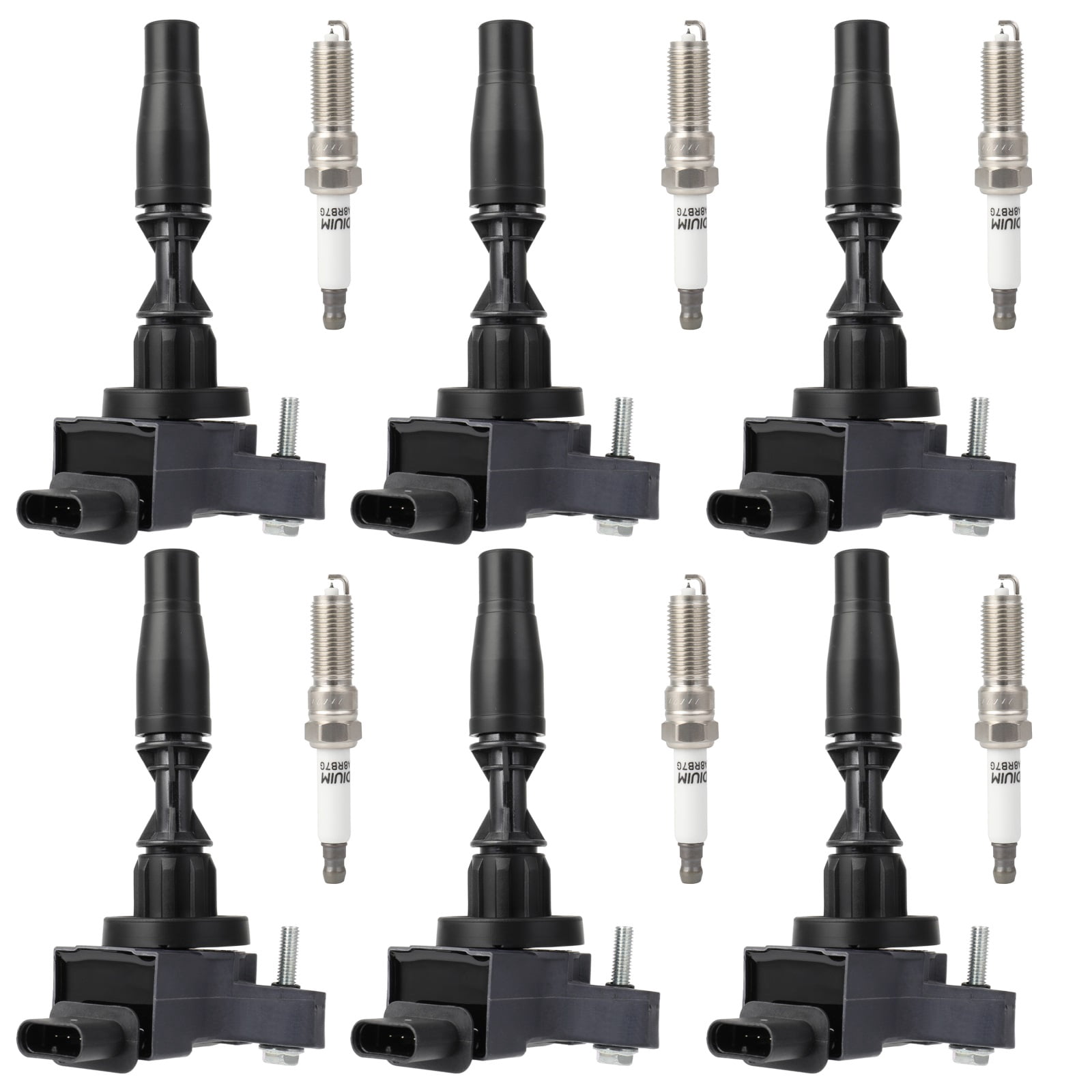 cciyu ignition coil pack Replace UF830+41130 Fit for Cadillac XT5 3.6L 2017-2023 (6 Ignition Coils and 6 Double Iridium Spark Plugs)