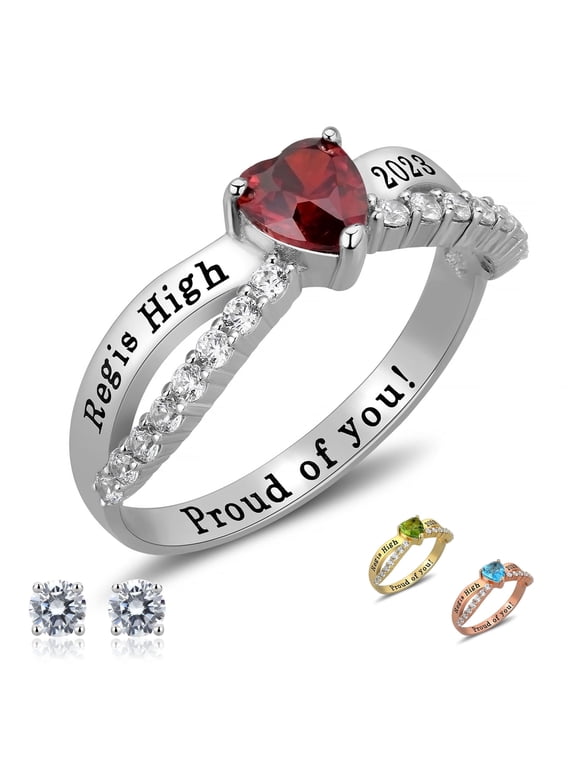 Fully Personalized Customized Women's class ring for high school and college graduates