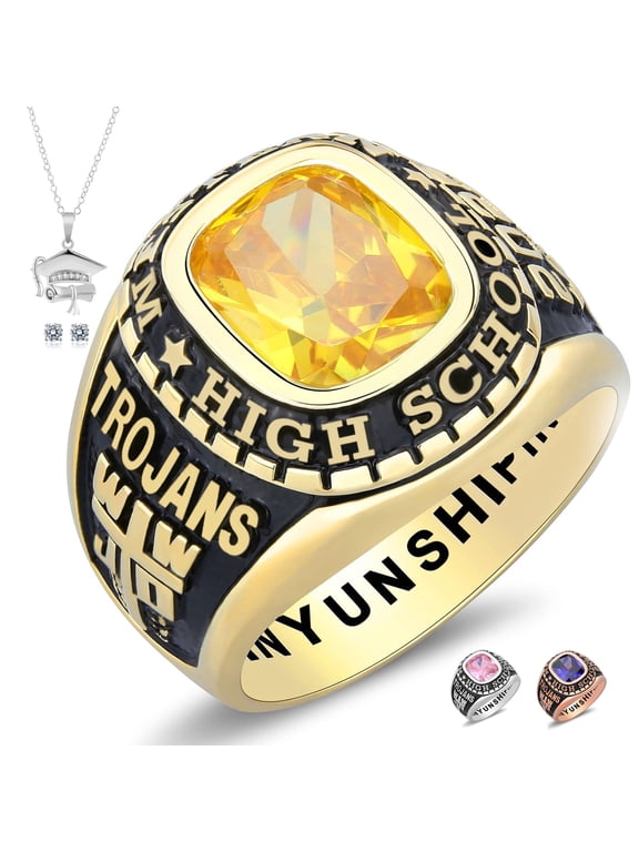 Cccjcinata Graduation ring for men high school -Personalized customizable-men's class ring college rings