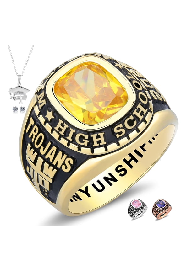 Cccjcinata Graduation ring for men high school -Personalized customizable-men's class ring college rings