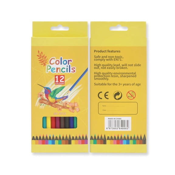 ccocc 12Pcs Coloring Pencils, 12 Color Drawing Sketching Pencil Set, High-Quality Colored Pencils for Creative Art,Metallic Finish Sketching Pencil,Multicolor
