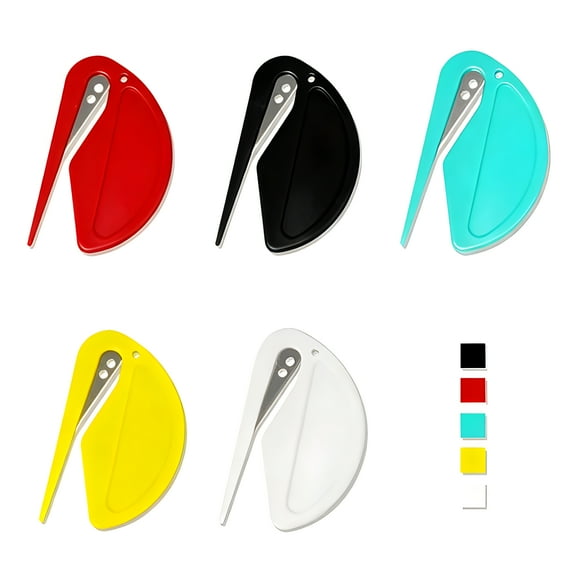 ccocc 5-Pack Letter Opener,Plastic Mini Envelope Opener and Slitter,Compact Utility Letter Opener Envelope Slitter for Paper and Strings,Multi-Color