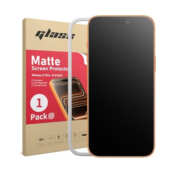 ccwonima 1 Pack Matte Screen Protector for iPhone 17 Pro 6.3inch 2025 Anti Glare & Anti Fingerprint, Smooth as Silk, No Bubbles, Scratch Resistance, Installation Frame, Tempered Glass