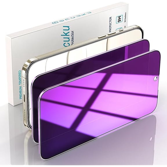 ccwonima (2 Pack) Privacy Screen Protector for iPhone 17 Air 6.5 Inch Anti Spy Private Tempered Glass, Briliant Gradient Purple, Anti Blue Light HD Full Coverage