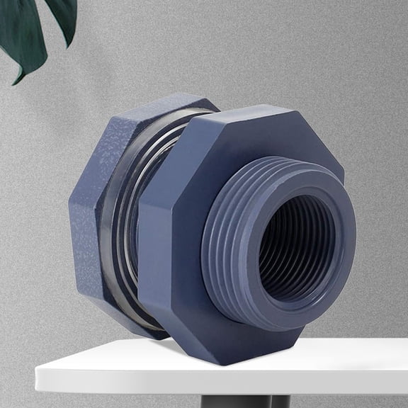 cdar 2Pcs PVC 3/4 Inch Thread Water Tank Bulkhead Fitting Adapter with Seal Gasket Bulkhead Fitting Adapter