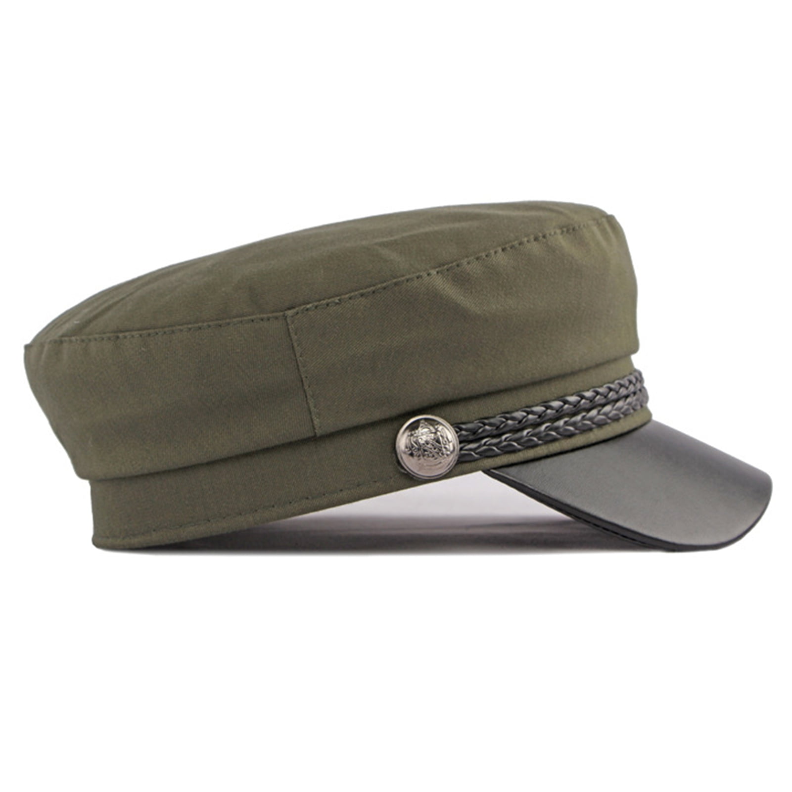 cdar Women Captain Cap Dressing Faux Leather Brim Chic Windproof