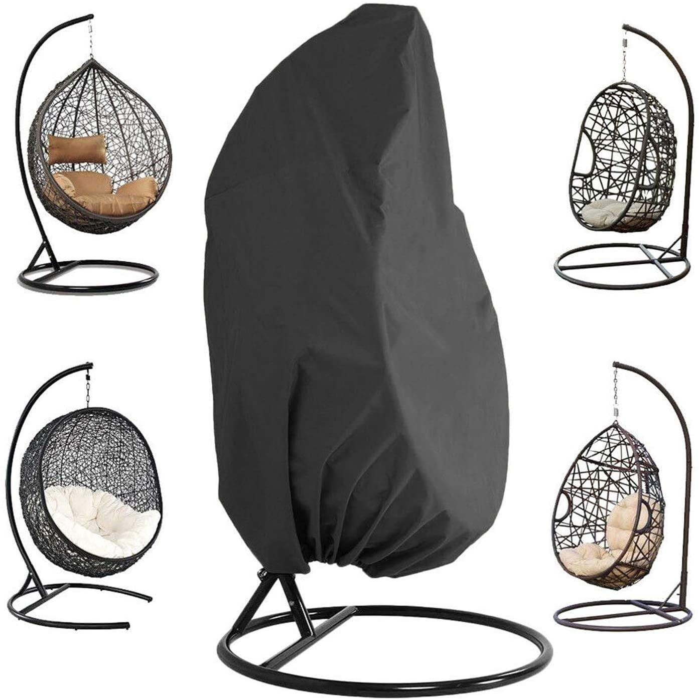 tfcxsdr Patio Hanging Chair - Waterproof Outdoor Egg Chair with Durable Hem Cord  210D Oxford Wicker  115cm D x 190cm H