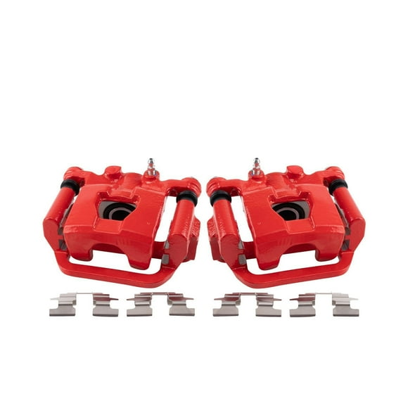 ce 2002-2018 for Nissan for Altima Rear Brake Caliper Set - Powder Coated Red - ce Grade, Fits Left & Right, AM-1564899