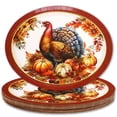 thumbnail image 1 of ceiba tree 24ITSC&nbsp;PCS Thanksgiving Fall Oval Paper Plates Traditional Vintage Turkey Disposable Party Supplies 10" x 12" Table Tableware Decor Decorations, 1 of 3