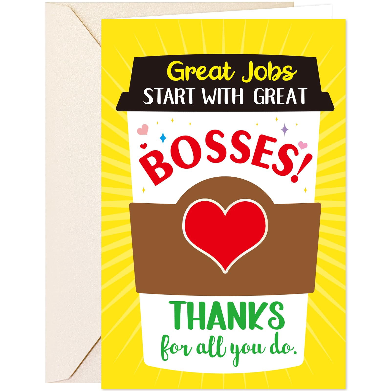 Funny Boss's Day Card – Appreciation Thank You Card For Manager, Leader, From Employee Or Coworker
