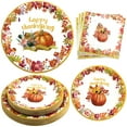 thumbnail image 1 of ceiba tree Thanksgiving Disposable SSF20 Paper Plates and Napkins Sets for 24 Guests Fall 9inch Dinner Plates 7inch Dessert Plates Party Supplies Heavy Duty Dinnerware, 1 of 3