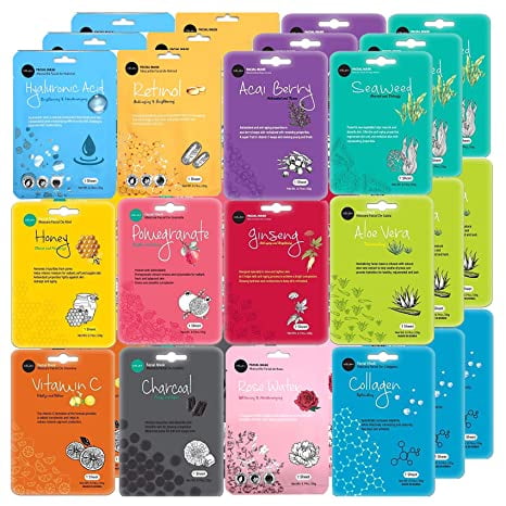 celavi Face Mask Set Korean Beauty Essence Facial Paper Sheet Mask Korea Skin Care Moisturizing 3 Packs of each 12 New flavors K-Beauty Skincare 36 masks in a pack Made in Korea