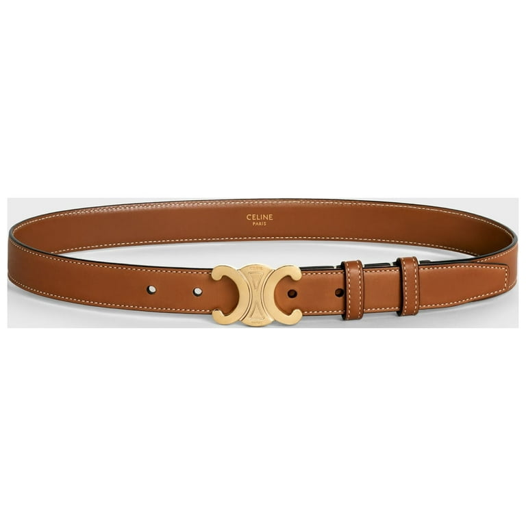 Triomphe leather belt Celine Brown size 80 cm in Leather - 33150026