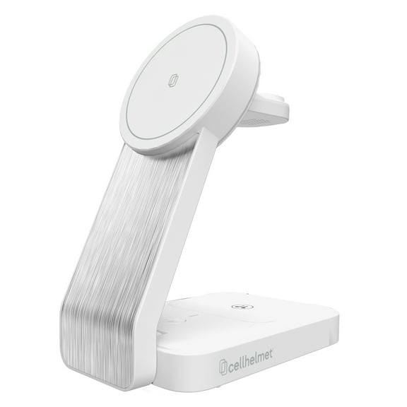 3-in-1 Charging Stand with 3' Charging Cable for Wireless Charging compatible Phone, Watch, and Ear Buds