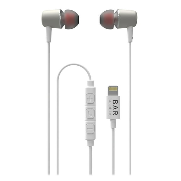 cellhelmet Bar Audio In-Ear Earbuds with Microphone, Lightning Connector, White, BAR-IN-EAR-LIGHT
