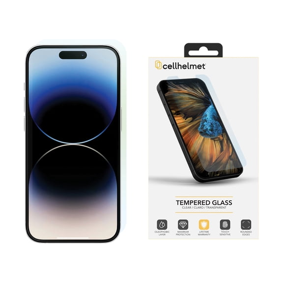 cellhelmet Tempered Glass Screen Protector (iPhone 15 Pro), Temp-i15-61Pro