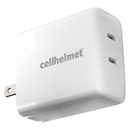 cellhelmet WALL-PD-20W-C-C 20-Watt Dual Wall Black Charger with 2 USB-C Ports