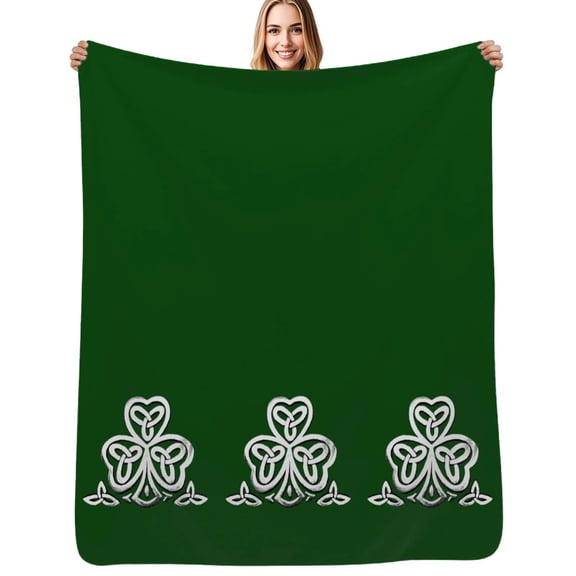celtic shamrock Flannel Blanket Warm Soft Bedding Throws Winter Camping Chair Sofa Bed