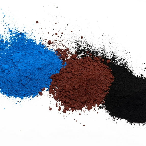cement color pigment,Ferric oxide powder, concrete pigment powder, mortar colorant, cement, clay, wood staining putty epoxy - 3 colors black, Blue wine red 12 ounces