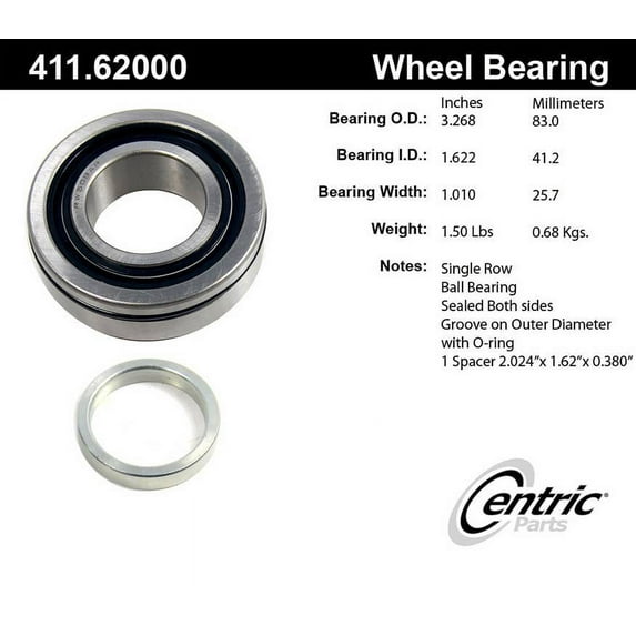 centric 411.62000 Axle Shaft Bearing