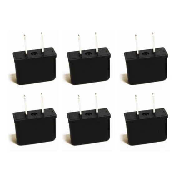 ceptics up-6us ce certified europe asia to usa plug adapter - 6 pack
