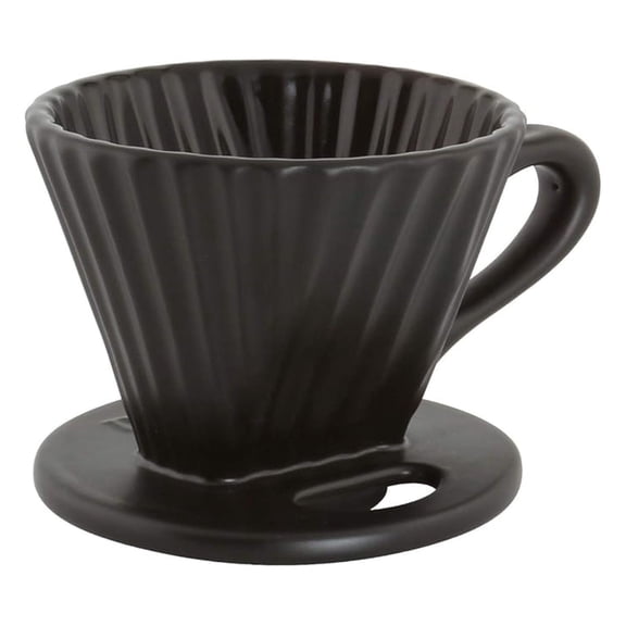 "" ceramic pour over coffee dripper, 8 Ounce, Matte Black
