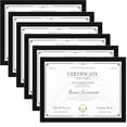 thumbnail image 1 of Behome Diploma Frame Set of 6, Black Certificate Frame, Display Pictures 5.9 x 7.8 with Mat or 7.3 x 9.8 Without Mat, for Wall and Tabletop, 1 of 8