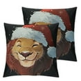 cffrgdeyh Cute Christmas Lion Watercolor Style Throw Pillow Covers