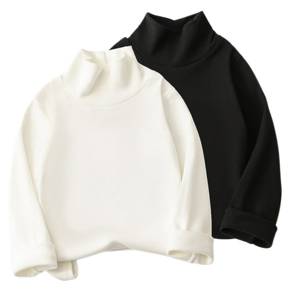 cfhntfmh 2 Pack Infant Newborn Clothes Boys Girls Turtleneck Long Sleeve Soft Cotton T-Shirts Basic Warm Tee Tops