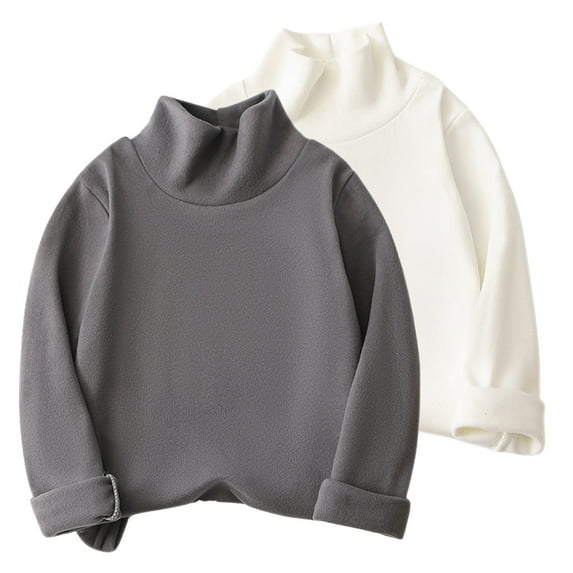 cfhntfmh 2 Pack Infant Newborn Clothes Boys Girls Turtleneck Long Sleeve Soft Cotton T-Shirts Basic Warm Tee Tops