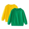 thumbnail image 1 of cfhntfmh 2-Pack Unisex Kids Clothes Toddlers' Crewneck Sweatshirts Solid Long Sleeve Pullover Tops for Boys and Girls, 1 of 7