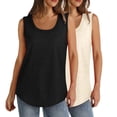thumbnail image 1 of cfhntfmh 2 Pack Womens Tank Tops Summer Sleeveless Basic Shirt Casual Slim Square Neck Blouses Outfits, 1 of 7
