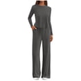 thumbnail image 1 of cfhntfmh 2 Piece Lounge Sets for Women Soft Comfy Sweatsuits Outfits Fall Drawstring Wide Leg Sweatpants Tracksuit Sets, 1 of 7