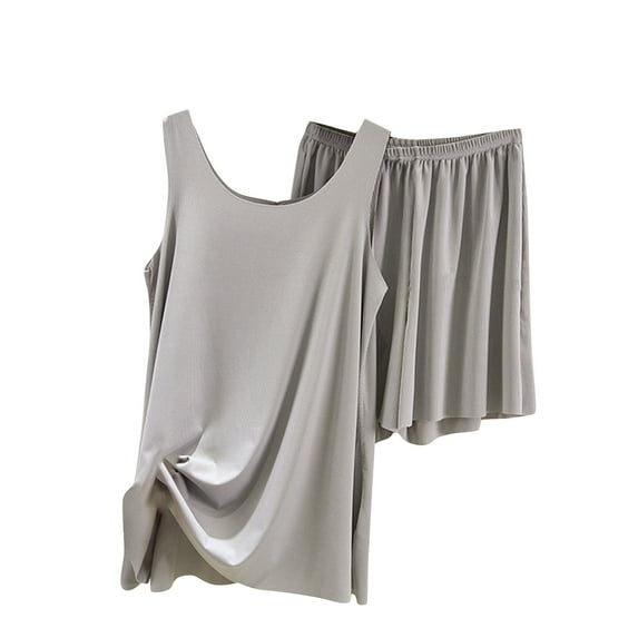 cfhntfmh 2 Piece Pajama Sets for Women Sleevelesss Loungewear T-Shirt Loose Shorts Sleepwear Sets