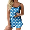 thumbnail image 1 of cfhntfmh 2 Piece Pajama Sets for Women Soft Sleeveless Scoop Neck Casual Printed Cami Shirts Loose Shorts Matching Sets Sleepwear, 1 of 4